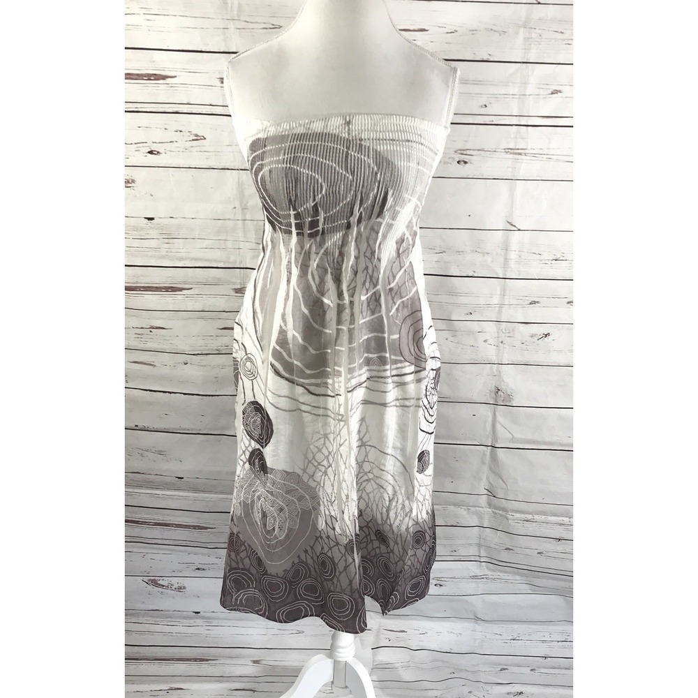Lapis Dress Women's One Size Fits All Strapless Brown/Beige Floral